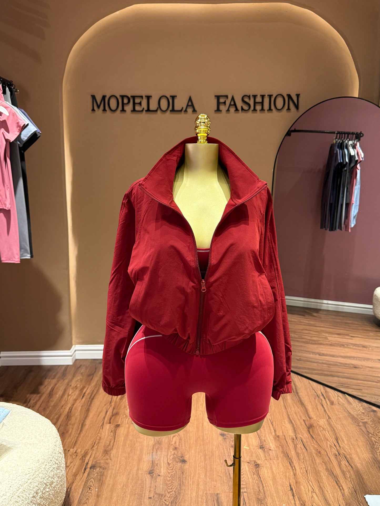 Red Spicy luxe set and jacket