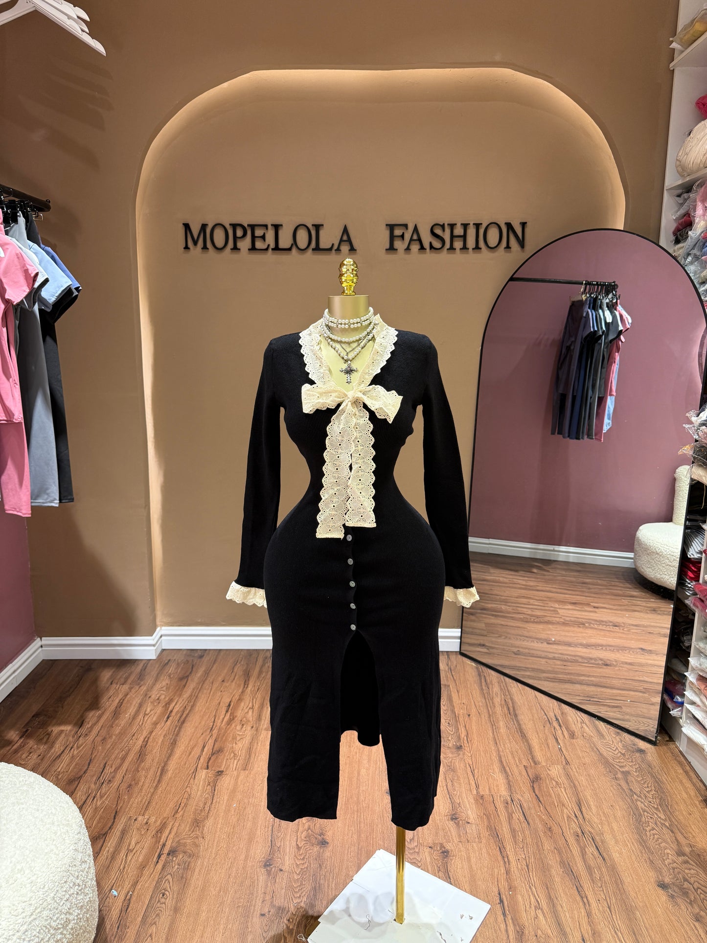 Bow tie knitted Dress