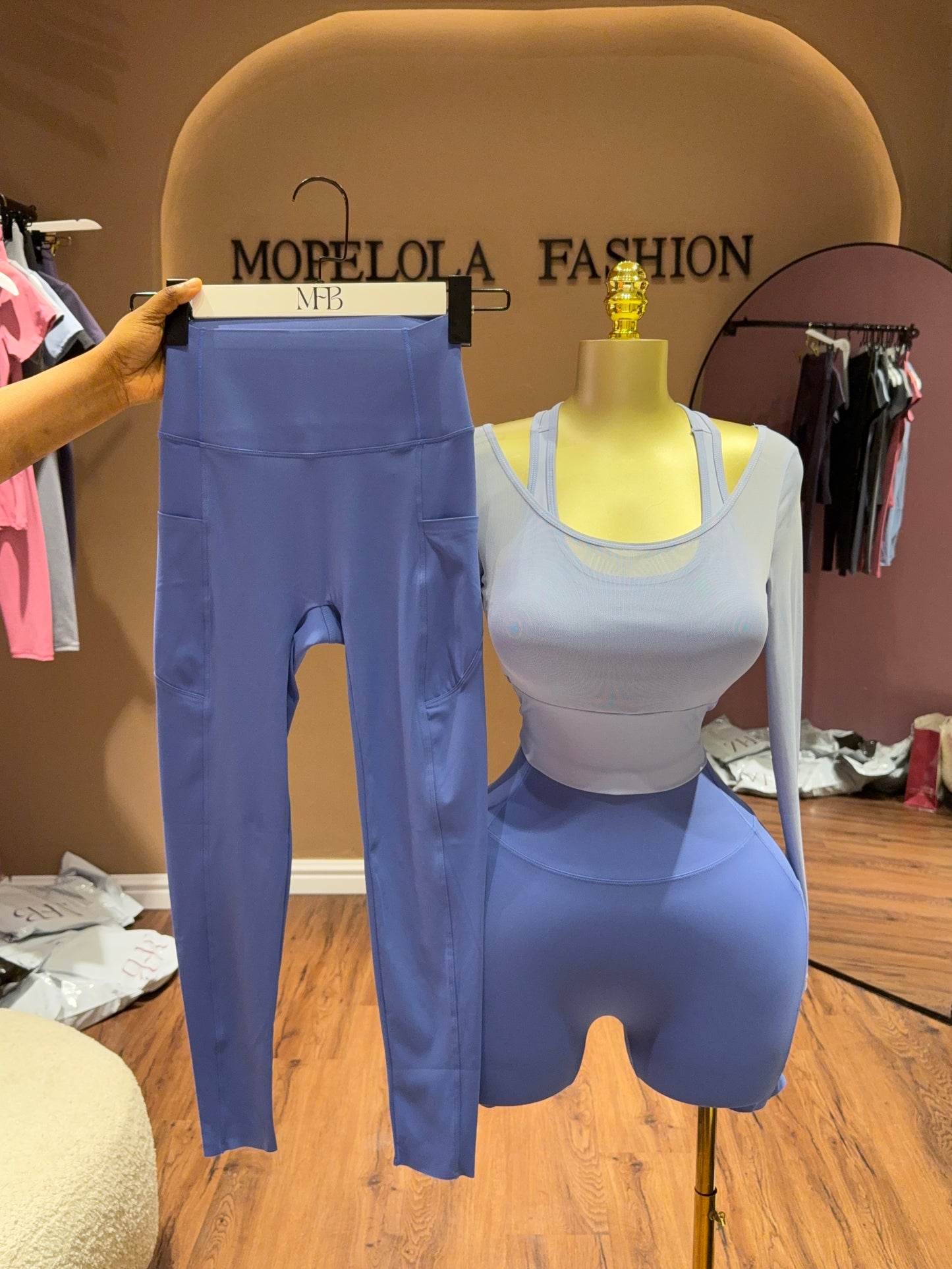 Blue Super luxe leggings set