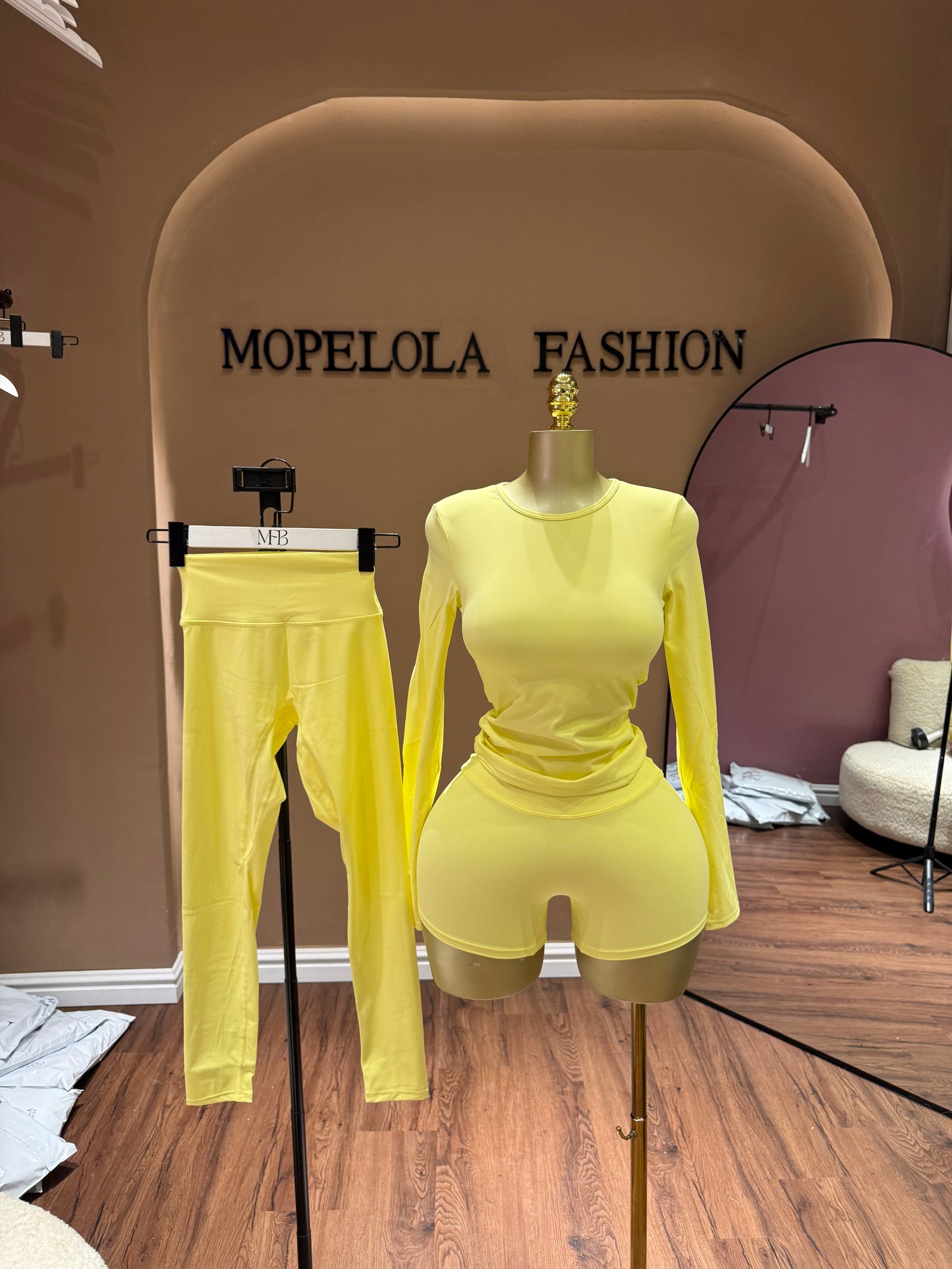 Yellow active wear set