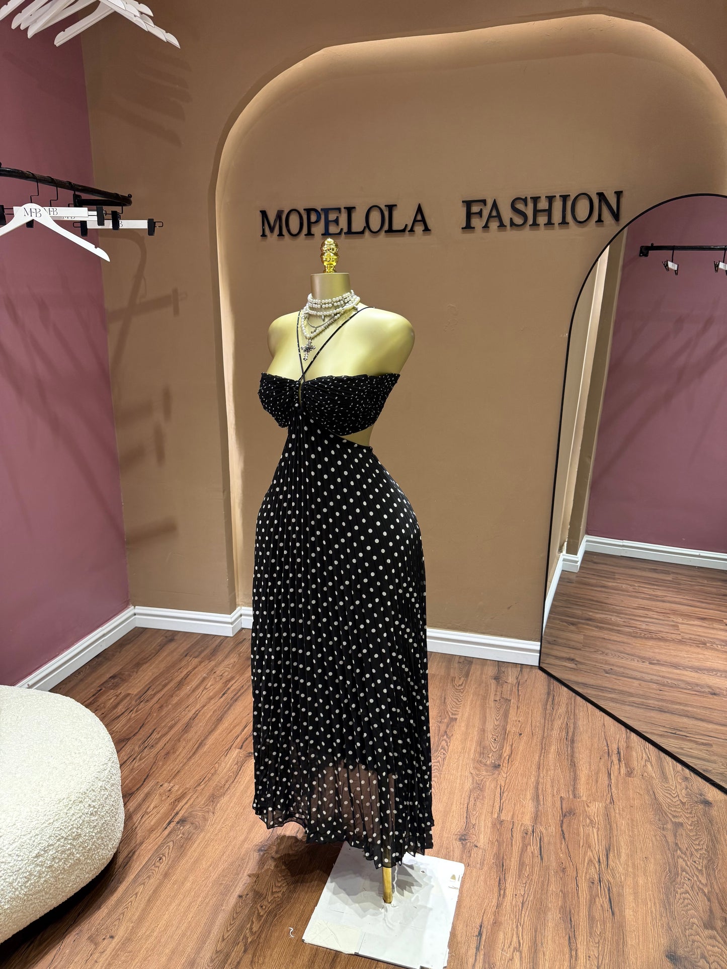 Luxe poka dot dress