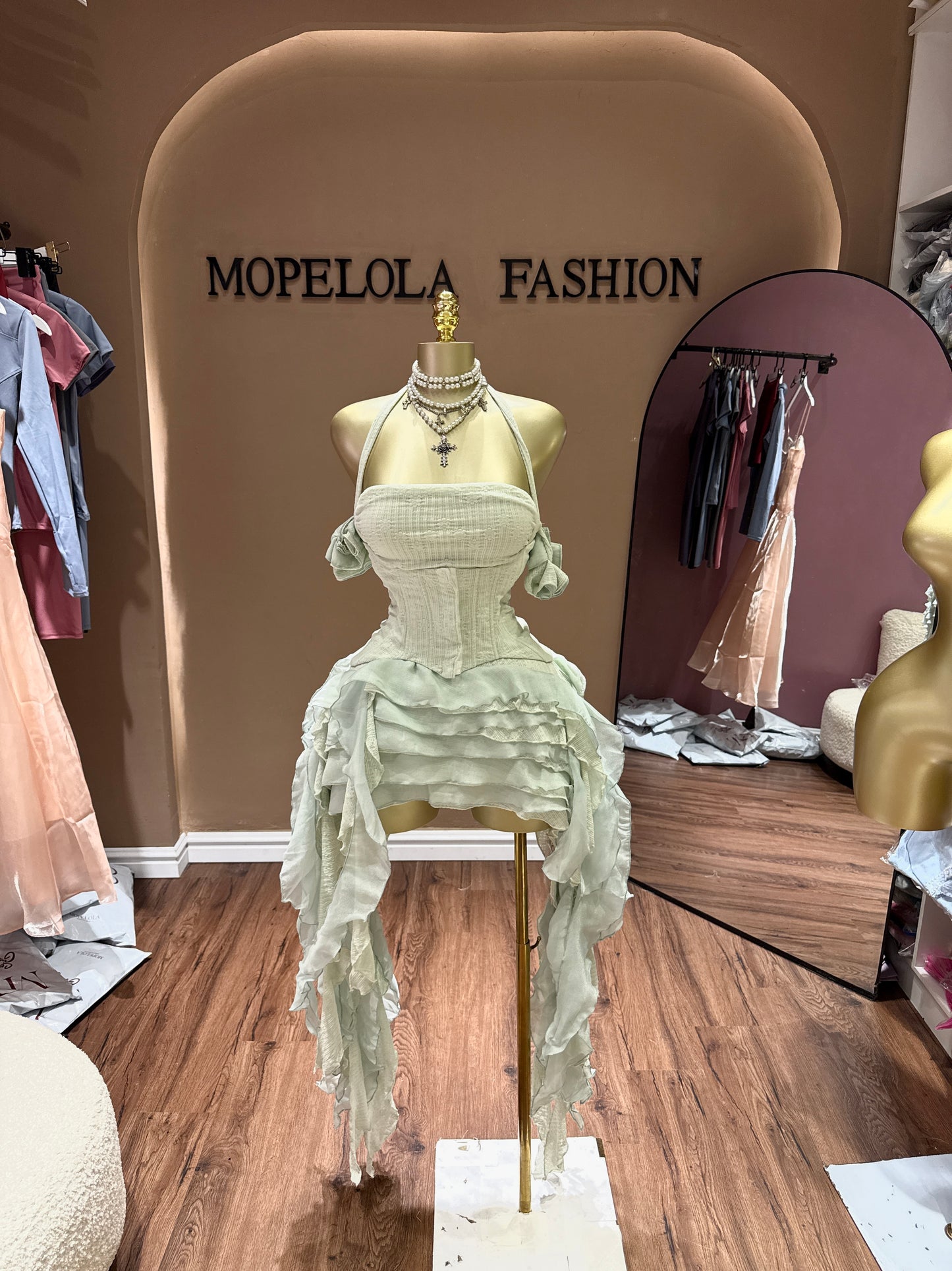 Luxury Dress with steel corset and short