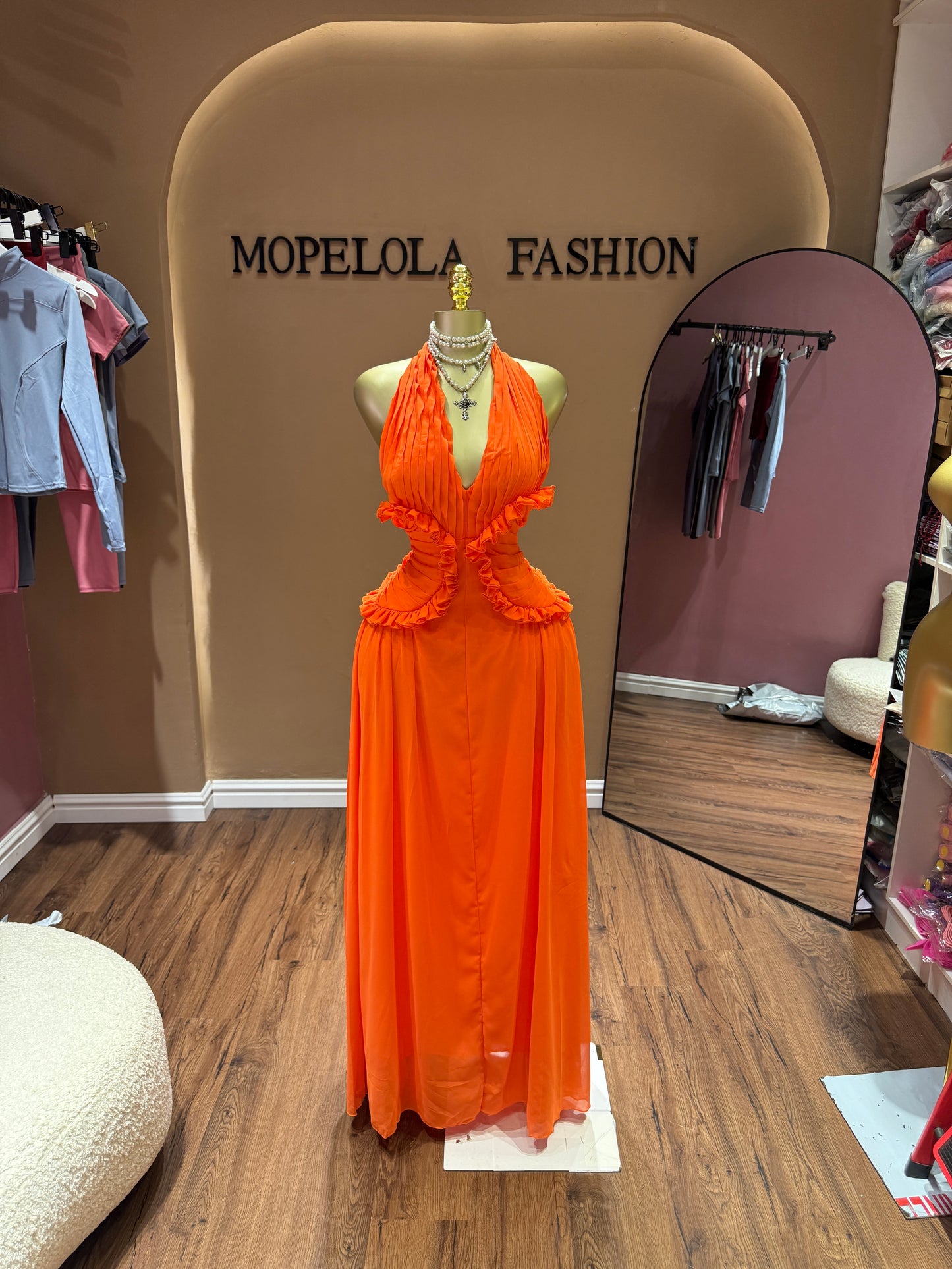 Luxury orange Dress