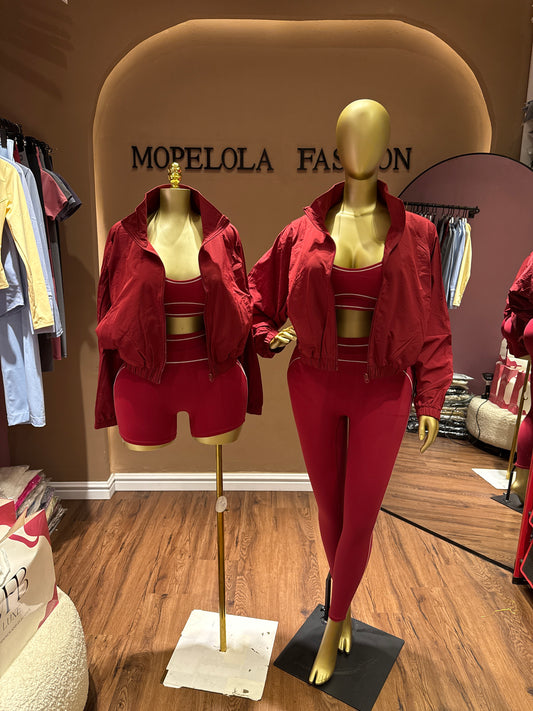 Red Spicy luxe set and jacket