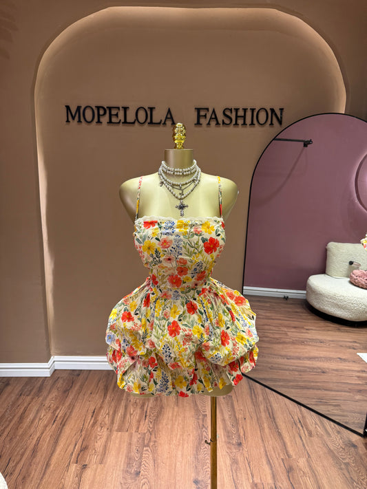 Chic floral dress(with short)