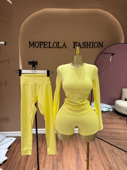 Yellow active wear set