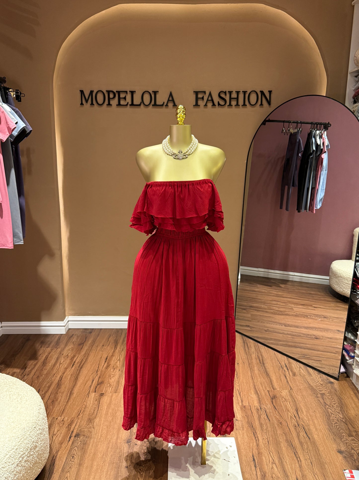 Ruffled outdoor dress