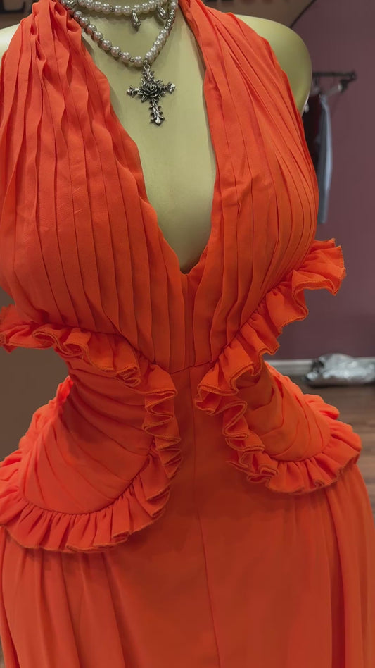 Luxury orange Dress